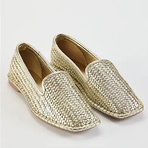 Seychelles Metallic Woven Slip-On Loafers in Gold